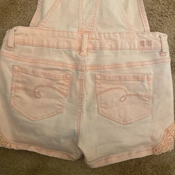 Justice Orange Distressed Overalls Size 12 Girls - Picture 5 of 6
